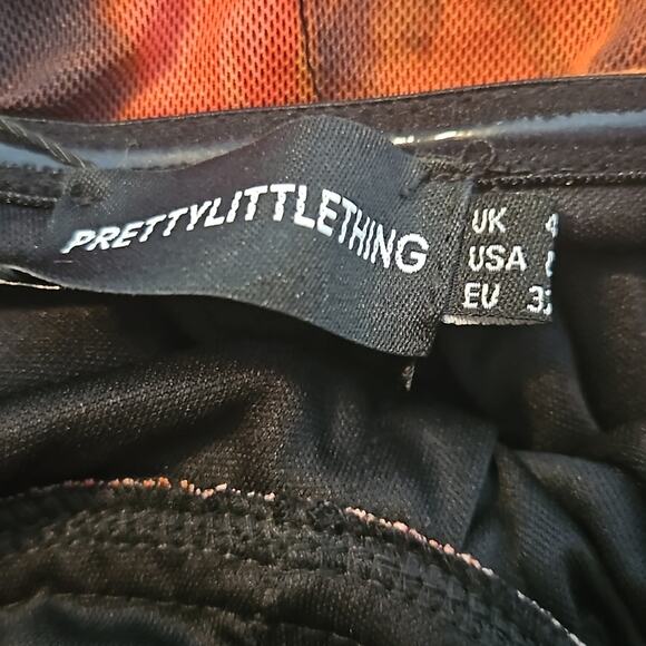 NWT PrettyLittleThing Multi Print Mesh Cup Detail Ruched Bodycon Dress Sz 0 - Picture 11 of 13